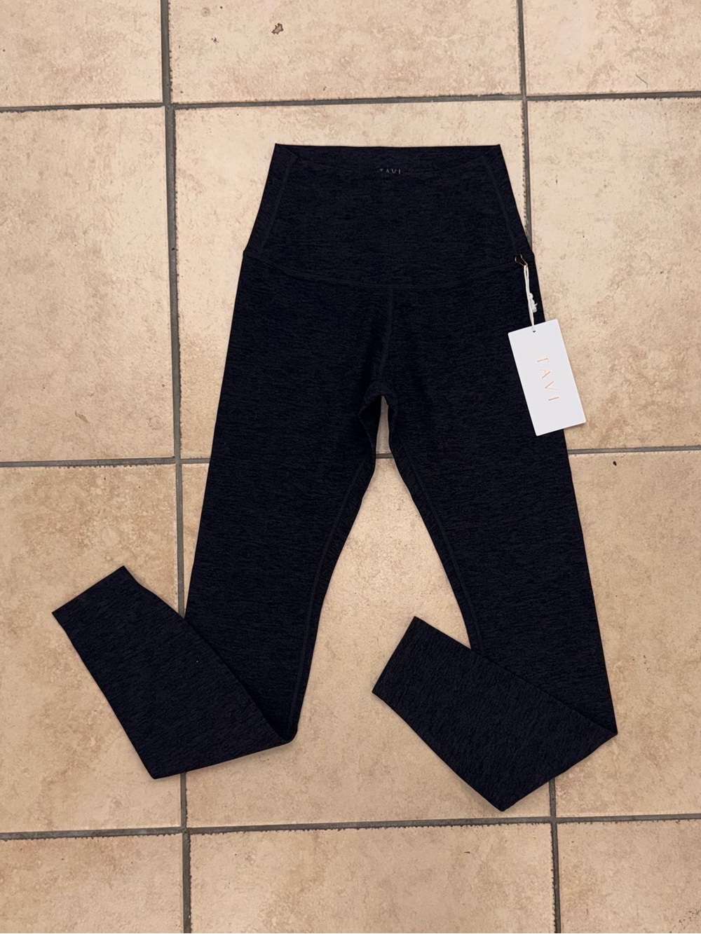 NWT TAVI High Waisted Tight Leggings Womens Sz S Heather Dark Gray Active Gym